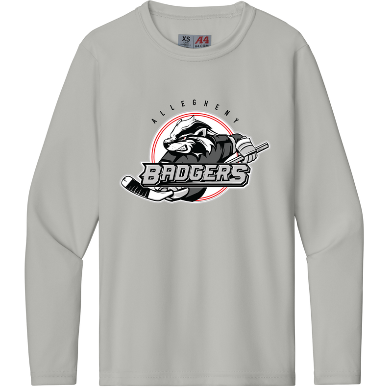 Allegheny Badgers Youth Cooling Performance Long Sleeve Tee